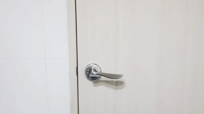중문손잡이교체 시공 현장 2